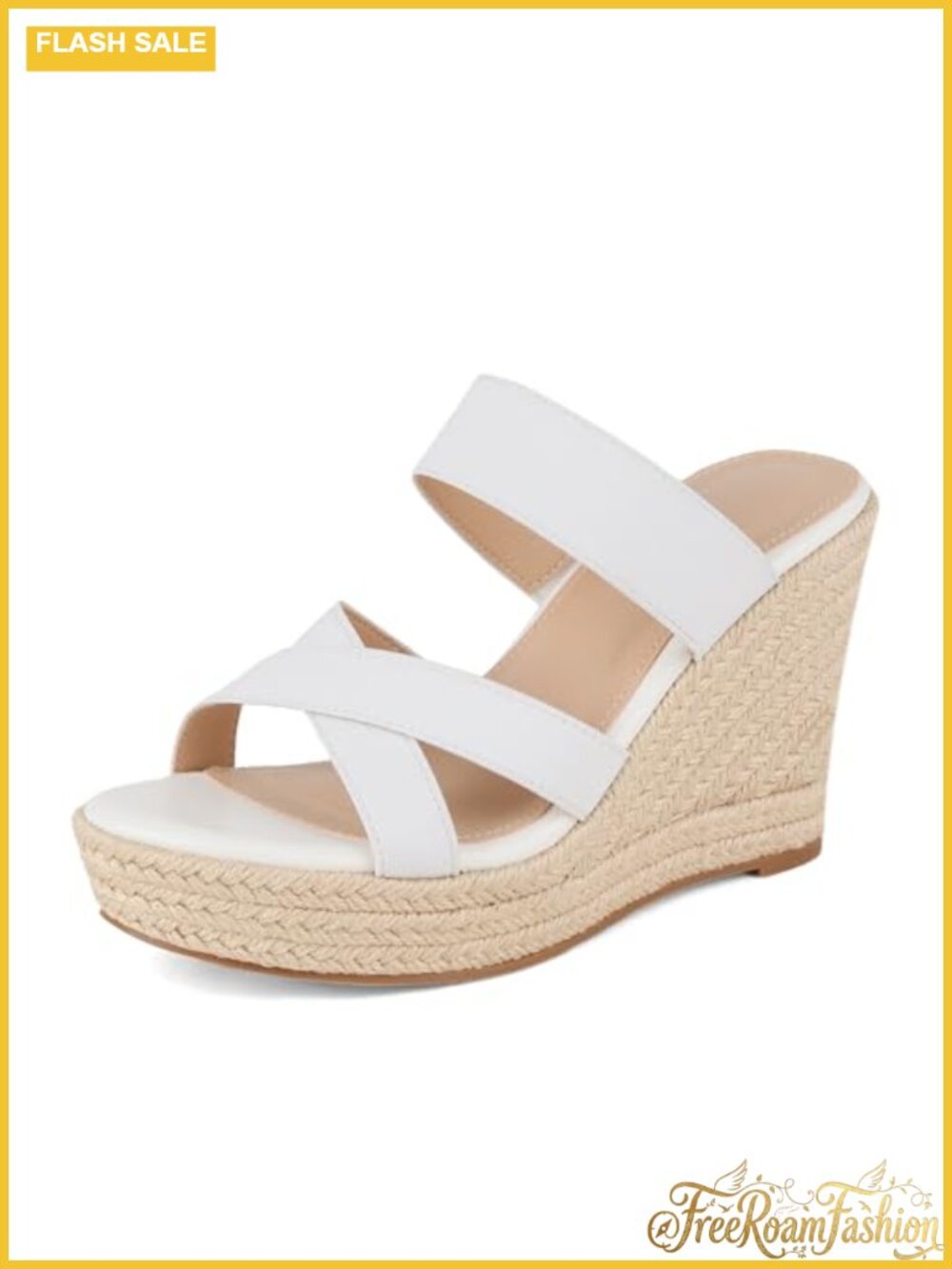Braided Espadrille Wedge Platform Sandals Slip On Open Toe Women